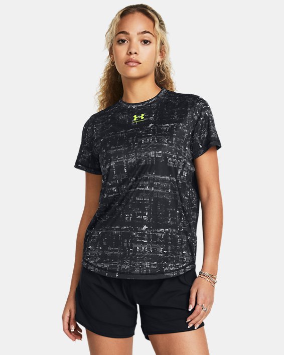UA Challenger Pro Training Kurzarm-Shirt mit Print für Damen, Black, pdpMainDesktop image number 0
